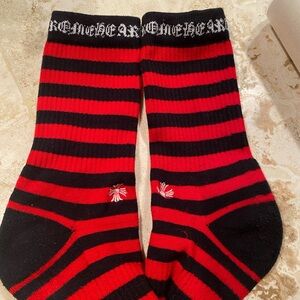 CHROME HEARTS BLACK RED SOCKS